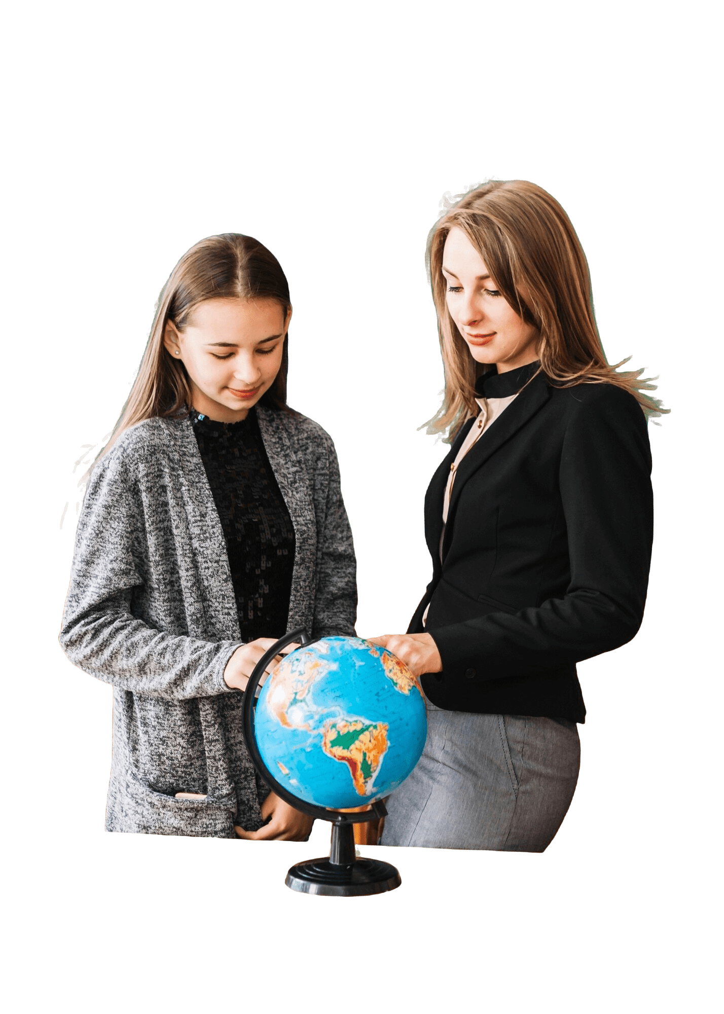 student-girl-learning-geography-with-female-teacher student-girl-learning-geography-with-female-teacher